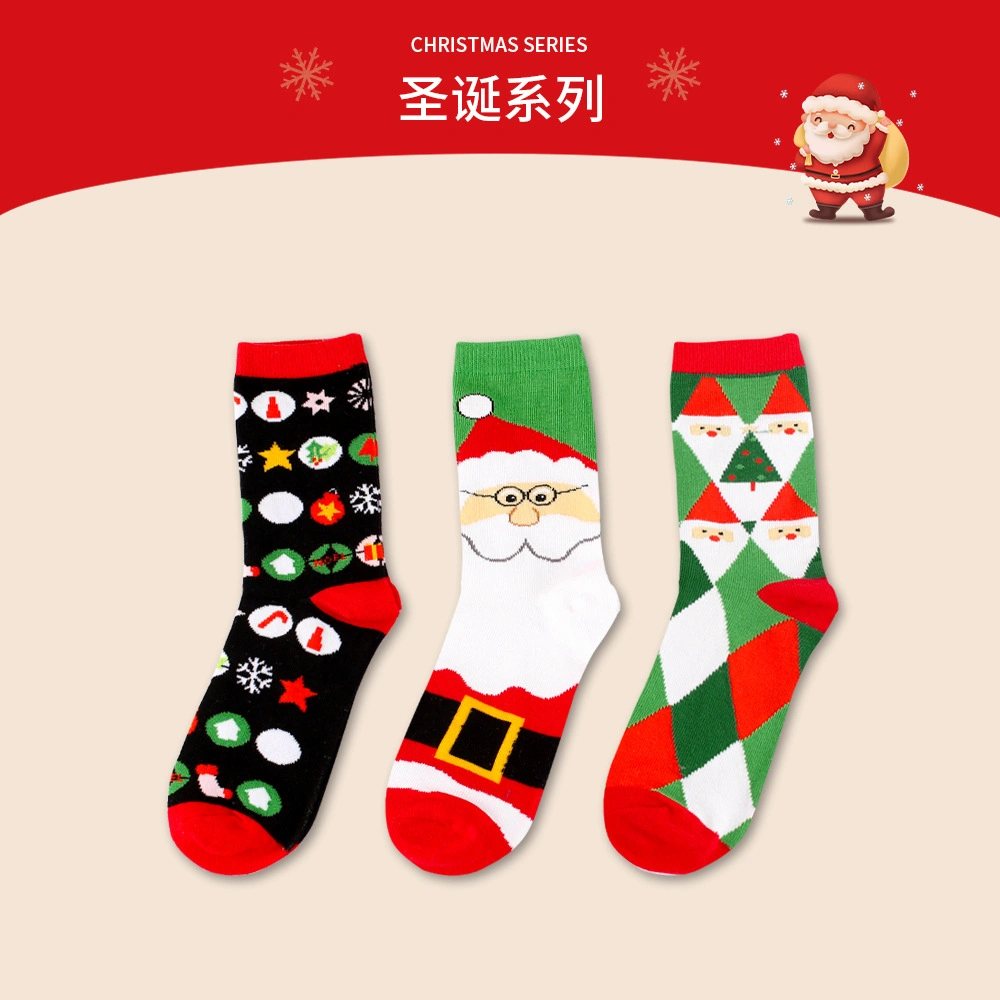 New Style Christmas Decoration Cartoon Tube Personality Cotton Crew Socks Unisex Knitted Men Sock Factory Wholesale Socks