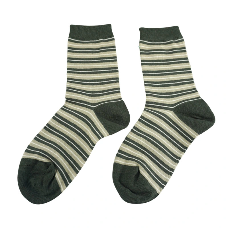 China Factory Plain Fashion Fine Stripe Silver Women Comfort Socks (171039SK)