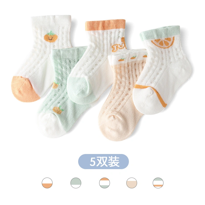 Wholesale Children&prime;s Cartoon Mesh Breathable Non-Slip Baby Antibacterial Socks